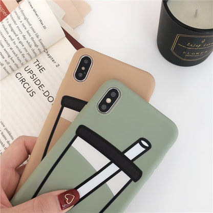 Cute Bubble tea Matte phone case for iphone XR XS Max Cases For iPhone X 6 6S 7 8 Plus Soft TPU silicon Funny back cover