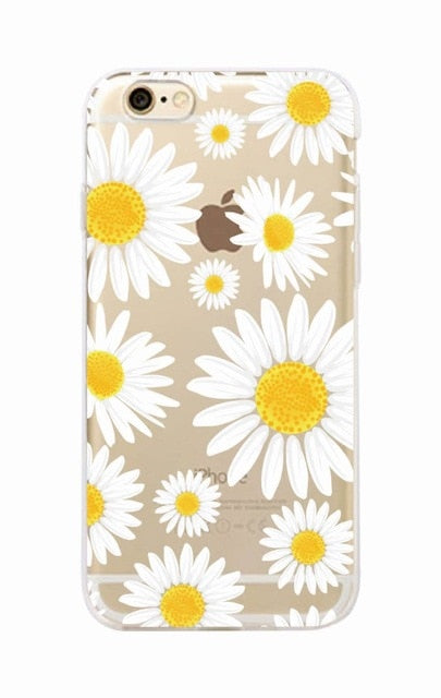 Cute Summer Daisy Sunflower Floral Flower Soft Clear Phone Case Fundas Coque For iPhone 7 7Plus 6 6S 8 8PLUS X XS Max SAMSUNG