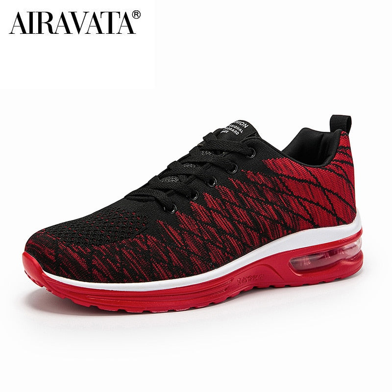 Flying woven air cushion men's shoes trend sports shoes Korean breathable running shoes men's casual shoes