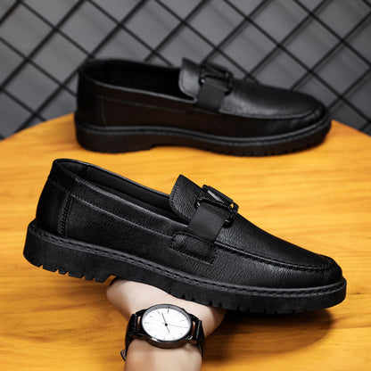 British style summer men's shoes versatile men's casual shoes business formal black leather shoes work trendy shoes