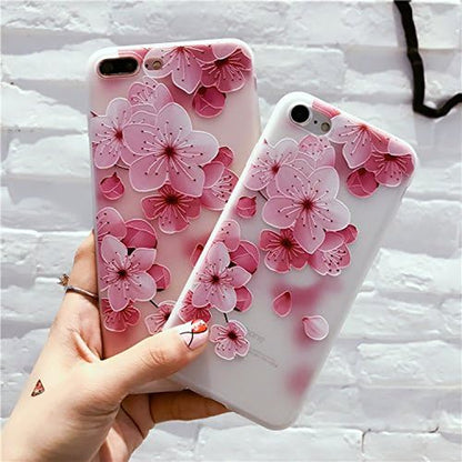 Iphone XR Case 3D Relief Flower Silicon Phone Case for XR Rose Floral Cases Soft TPU XR Cover (5619, XR)