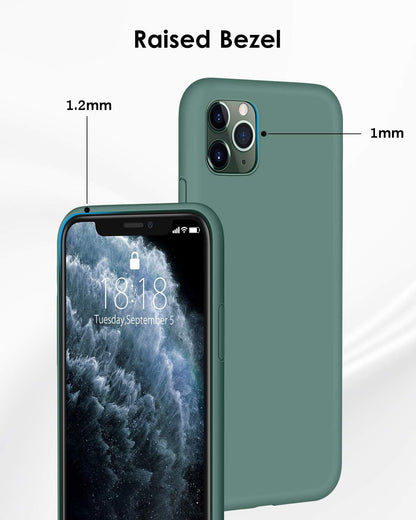 Compatible with Iphone 11 Pro Max Case, [Romance Series] Silicone Cover [Enhanced Camera and Screen Protection] with Honeycomb Grid Cushion for Iphone 11 Pro Max 2019 6.5", Midnight Green