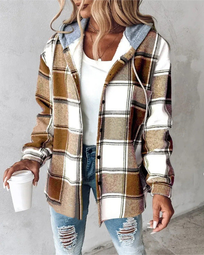 Women's large plaid style women's jacket plaid autumn and winter new style