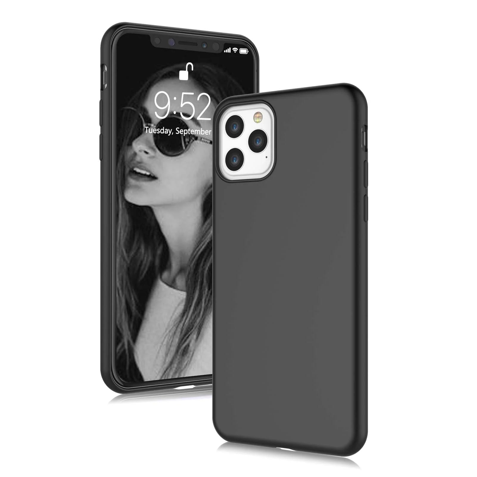 Cell Phone Cases for 6.1" Iphone 11,  Liquid Silicone Gel Rubber Shockproof Case Ultra Thin Fit Iphone 11 Case Slim Matte Surface Cover for Apple Iphone 11 2019 -Black