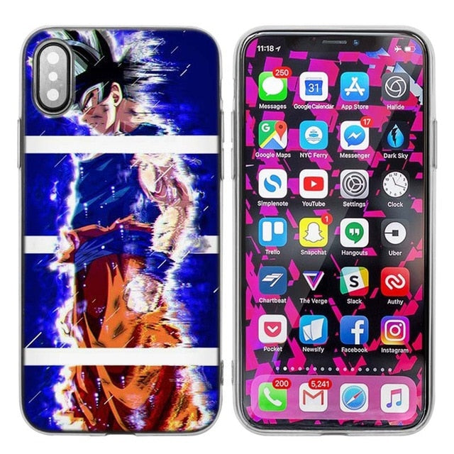 Silicone Case Cover for iPhone XS X Max XR 7 8 6 6s Plus 5 5S SE 5C 7Plus 7+ Phone Cases Coque Dragon Ball Z Anime Goku Cartoon