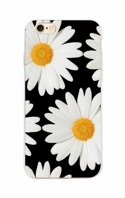 Cute Summer Daisy Sunflower Floral Flower Soft Clear Phone Case Fundas Coque For iPhone 7 7Plus 6 6S 8 8PLUS X XS Max SAMSUNG