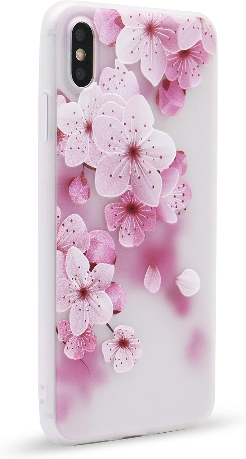 Iphone XR Case 3D Relief Flower Silicon Phone Case for XR Rose Floral Cases Soft TPU XR Cover (5619, XR)