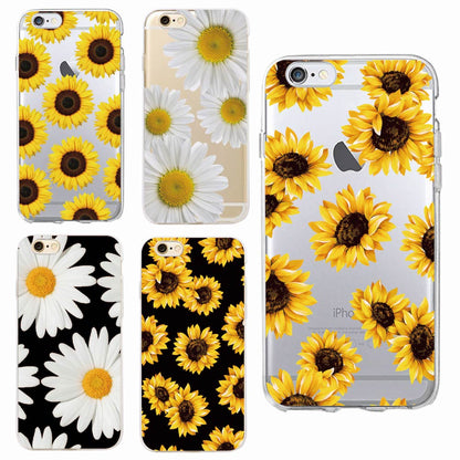 Cute Summer Daisy Sunflower Floral Flower Soft Clear Phone Case Fundas Coque For iPhone 7 7Plus 6 6S 8 8PLUS X XS Max SAMSUNG