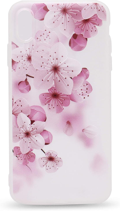 Iphone XR Case 3D Relief Flower Silicon Phone Case for XR Rose Floral Cases Soft TPU XR Cover (5619, XR)