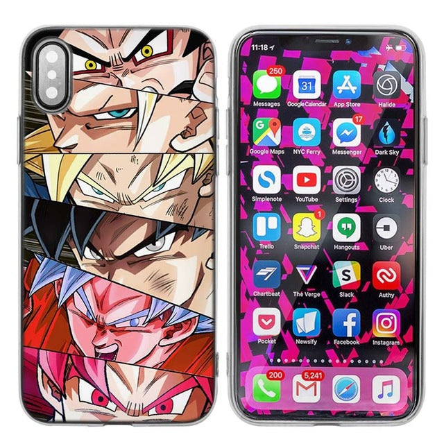 Silicone Case Cover for iPhone XS X Max XR 7 8 6 6s Plus 5 5S SE 5C 7Plus 7+ Phone Cases Coque Dragon Ball Z Anime Goku Cartoon