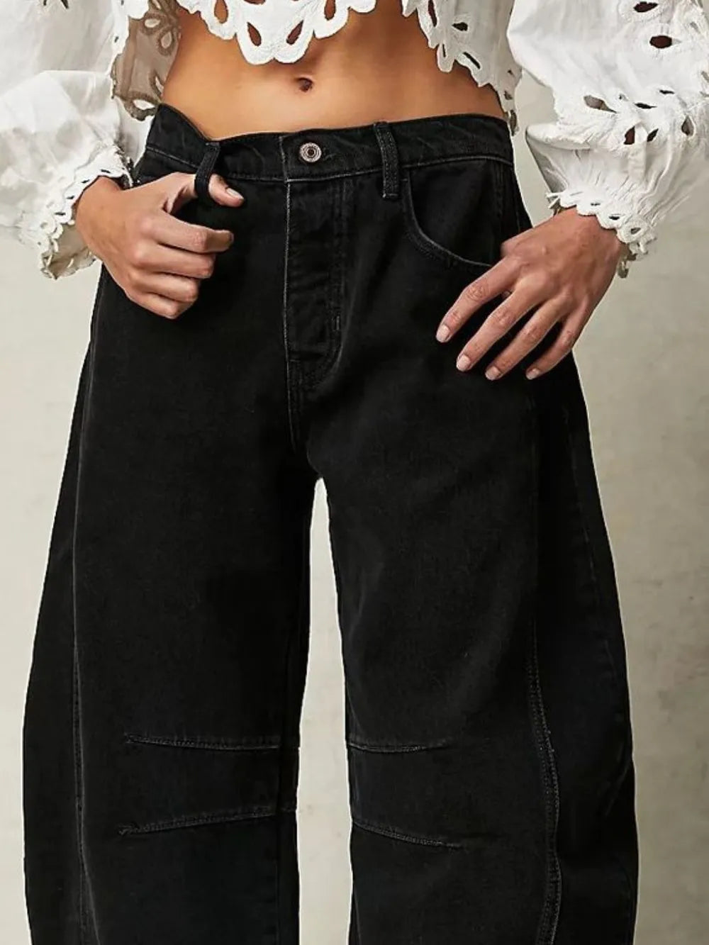 Wide Leg Jeans with Pockets