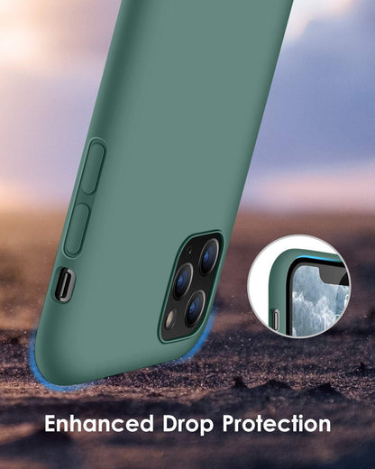 Compatible with Iphone 11 Pro Max Case, [Romance Series] Silicone Cover [Enhanced Camera and Screen Protection] with Honeycomb Grid Cushion for Iphone 11 Pro Max 2019 6.5", Midnight Green