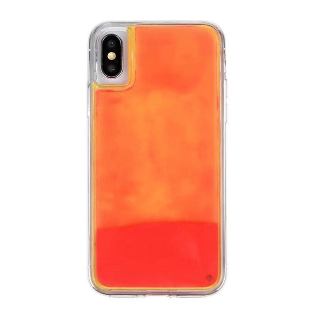 New Fashion Noctilucent Dynamic Liquid Quicksand For iPhone 6 6S 7 8 Plus X XR XS Max Phone Cases Trend Luminous Case