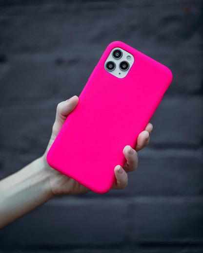 – Iphone 13 Pro Case – Neon Pink Silicone Phone Cover, Liquid Silicone with Anti-Scratch Microfiber Lining, 360° Shockproof Protective Case for Apple Iphone 13 Pro