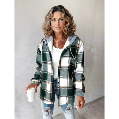 Women's large plaid style women's jacket plaid autumn and winter new style