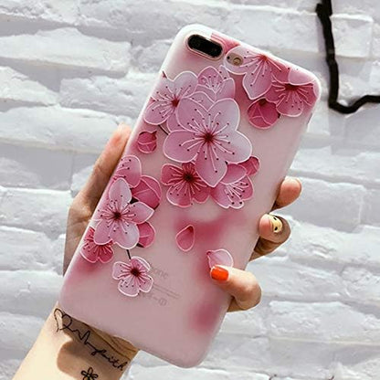 Iphone XR Case 3D Relief Flower Silicon Phone Case for XR Rose Floral Cases Soft TPU XR Cover (5619, XR)