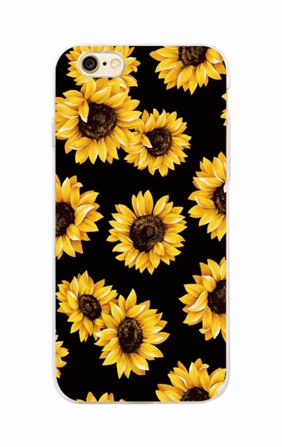 Cute Summer Daisy Sunflower Floral Flower Soft Clear Phone Case Fundas Coque For iPhone 7 7Plus 6 6S 8 8PLUS X XS Max SAMSUNG