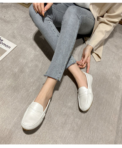 Flat bottomed bean shoes, casual shoes, fashionable lazy people, women's shoes with one foot, round toe women's singles shoes