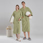 Autumn and winter long sleeved coral fleece couple bathrobe with added fat and plus size yukata long sleepwear