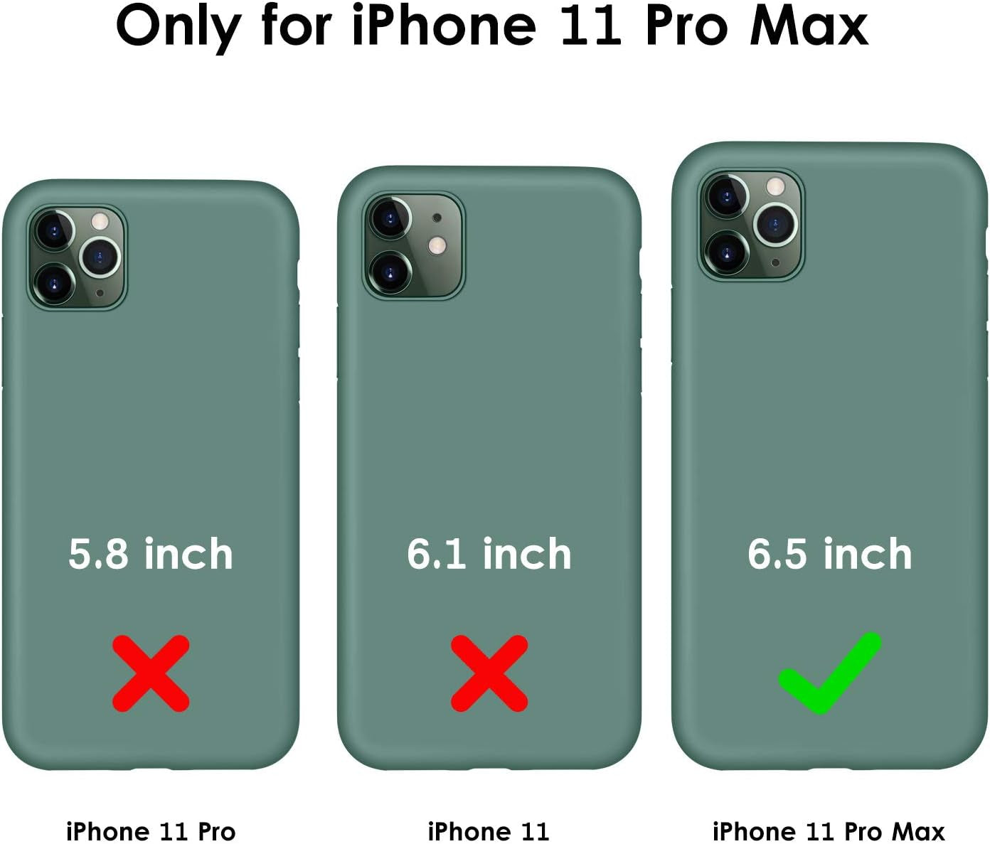 Compatible with Iphone 11 Pro Max Case, [Romance Series] Silicone Cover [Enhanced Camera and Screen Protection] with Honeycomb Grid Cushion for Iphone 11 Pro Max 2019 6.5", Midnight Green