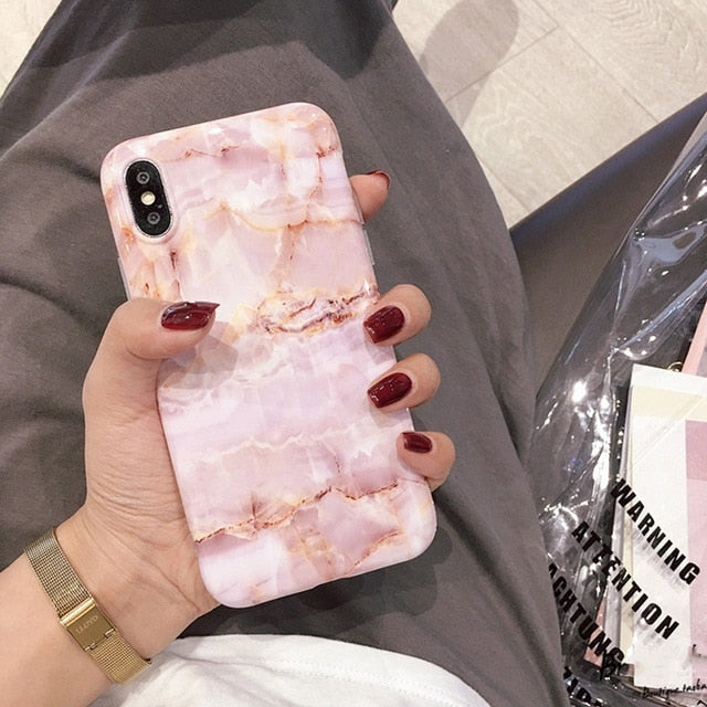 Vintage Marble Case For iPhone X XR XS Max 7 8 Plus Soft TPU Silicone Cover Cases For iPhone 8 7 6 6S Plus Back Capa