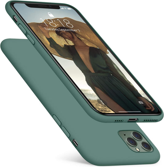 Compatible with Iphone 11 Pro Max Case, [Romance Series] Silicone Cover [Enhanced Camera and Screen Protection] with Honeycomb Grid Cushion for Iphone 11 Pro Max 2019 6.5", Midnight Green