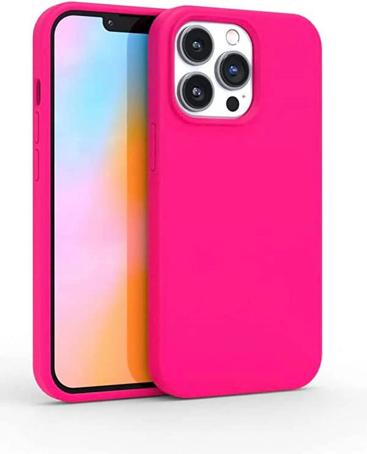 Silicone Case for Iphone 12 Pro and Iphone 12 -{Shock-Absorbent- Raised Edge Protection- Compatible with Iphone 12 Pro and Iphone 12 (6.1 Inch} Hot Pink