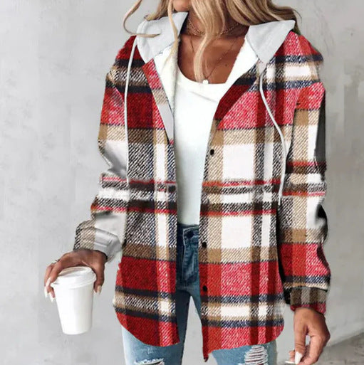 Women's large plaid style women's jacket plaid autumn and winter new style