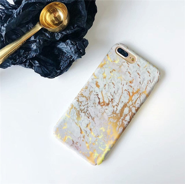 Hard PC Marble Case for iphone XS Max XR X 10 Fashion Green Leaves Full Cover Matte Phone Cases for iphone 7 7plus 6s 6 8 plus