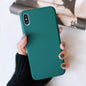 Solid Color Silicone Couples Cases For iphone Cute Candy Color Soft Phone Case