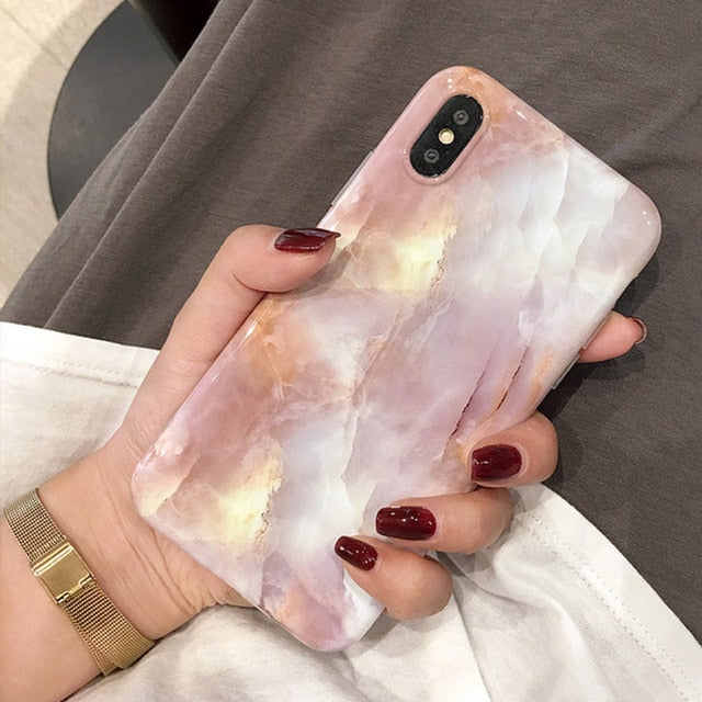 Vintage Marble Case For iPhone X XR XS Max 7 8 Plus Soft TPU Silicone Cover Cases For iPhone 8 7 6 6S Plus Back Capa