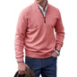 Men's Zipper Stand up Collar Sweater Wool Men's Warm Sweater