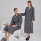 Autumn and winter long sleeved coral fleece couple bathrobe with added fat and plus size yukata long sleepwear