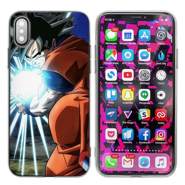 Silicone Case Cover for iPhone XS X Max XR 7 8 6 6s Plus 5 5S SE 5C 7Plus 7+ Phone Cases Coque Dragon Ball Z Anime Goku Cartoon