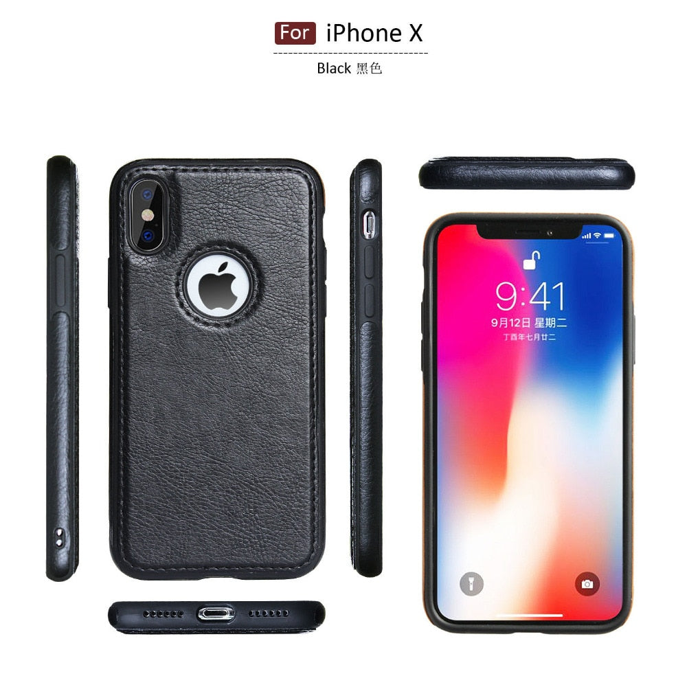 Luxury Slim PU Leather Case for iPhone XS Max XR Ultra Thin Phone Cases Cover For iphone X 8 7 Plus 6 6s Case Coque Fundas Capa