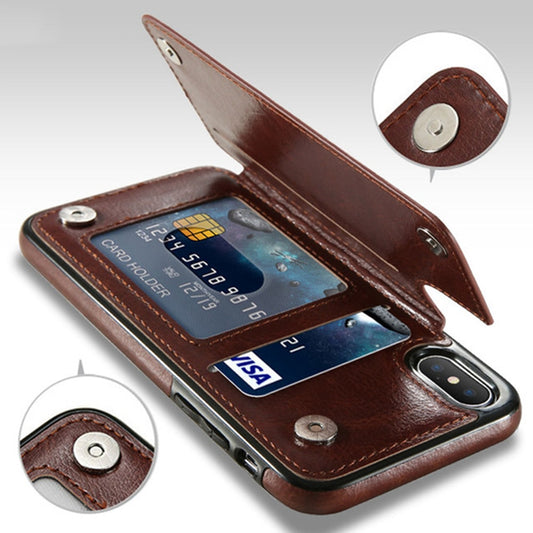 Retro PU Leather Case For iPhone Multi Card Holders Phone Cases