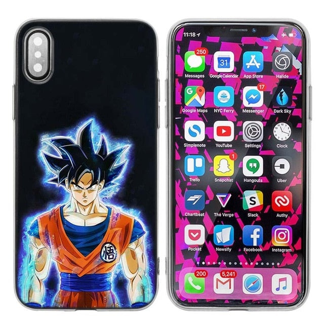 Silicone Case Cover for iPhone XS X Max XR 7 8 6 6s Plus 5 5S SE 5C 7Plus 7+ Phone Cases Coque Dragon Ball Z Anime Goku Cartoon