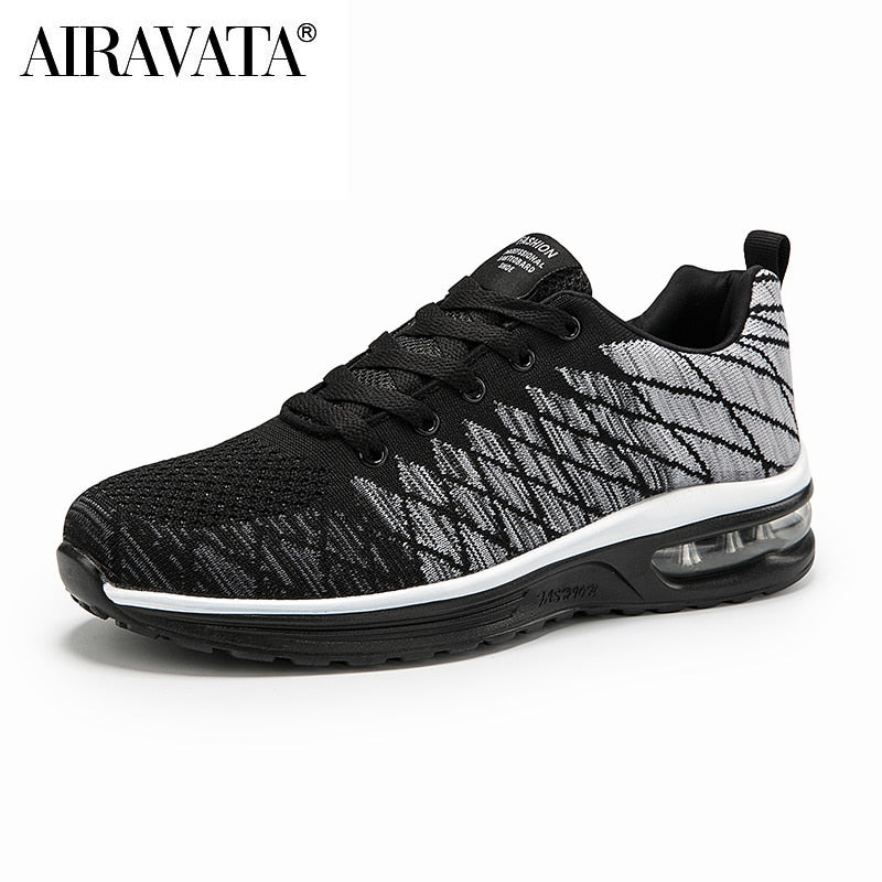 Flying woven air cushion men's shoes trend sports shoes Korean breathable running shoes men's casual shoes