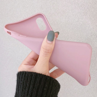 Solid Color Silicone Couples Cases For iphone Cute Candy Color Soft Phone Case