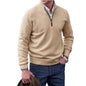 Men's Zipper Stand up Collar Sweater Wool Men's Warm Sweater