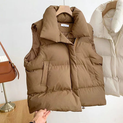 Autumn and winter short down cotton vest women's versatile jacket trend