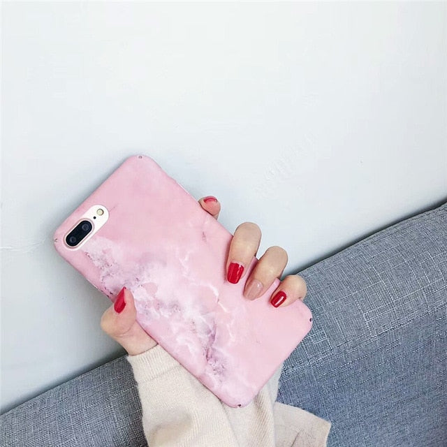 Hard PC Marble Case for iphone XS Max XR X 10 Fashion Green Leaves Full Cover Matte Phone Cases for iphone 7 7plus 6s 6 8 plus