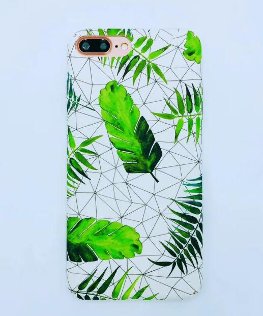 Hard PC Marble Case for iphone XS Max XR X 10 Fashion Green Leaves Full Cover Matte Phone Cases for iphone 7 7plus 6s 6 8 plus