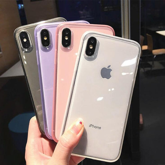 Anti shock Non slip Plain Cases For iPhone XS Max XR XS X 6 6s 7 8 Plus Hot Clear Transparent Soft TPU Phone Back Cover