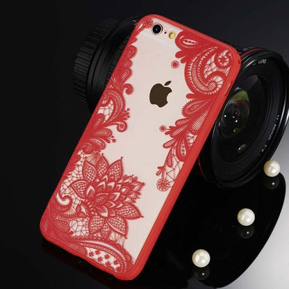 Floral Phone Case For Apple iPhone 7 8 6 6s 5 5s SE Plus Lace Flower Hard PC Cases Back Cover For iPhone X XR XS Max