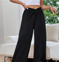 Women's loose casual pants comfortable home pants solid color casual wide leg sports pants