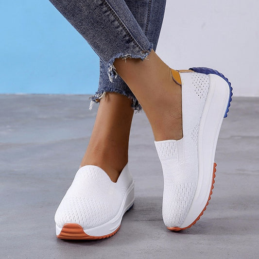 Spring and Autumn New Shoes Korean Women's Single Shoes Comfortable Casual Shoes Large Size Slip-On Shoes