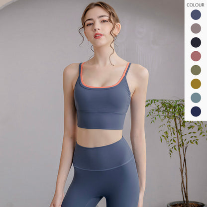 Outdoor sports hip lifting fitness running yoga pants bra two-piece set women's summer sports yoga suit set