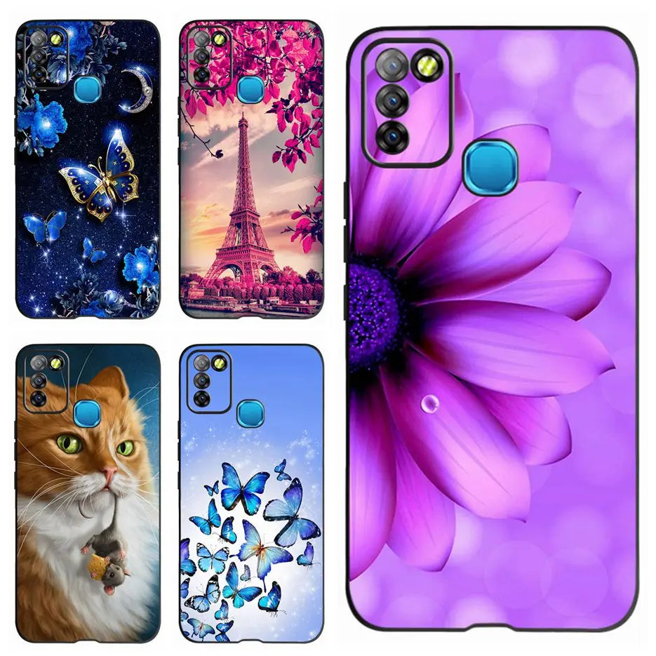 For Infinix Smart 5 Case X657 X657C Beautiful Flower Butterfly Soft Silicone Phone Cases For Infinix Smart 5 Smart5 Cover Fundas