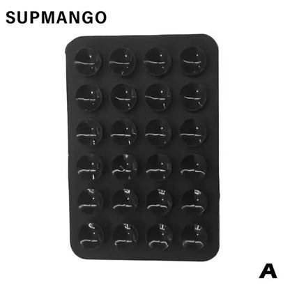 Suction Cup Wall Stand Mat Multifunctional Silicone Leather Square Phone Single-Sided Case Anti-Slip Holder Mount Suction